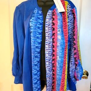 Button up colorful blouse